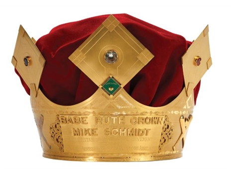 Mike Schmidts Actual 1976 Babe Ruth "Sultan of Swat Award" Crown  Presented to and Personally Owned by Schmidt - Mike Schmidt LOA 